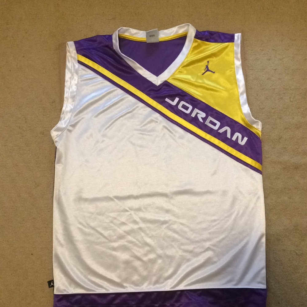 Air Jordan Youth XL Jersey Purple White Yellow